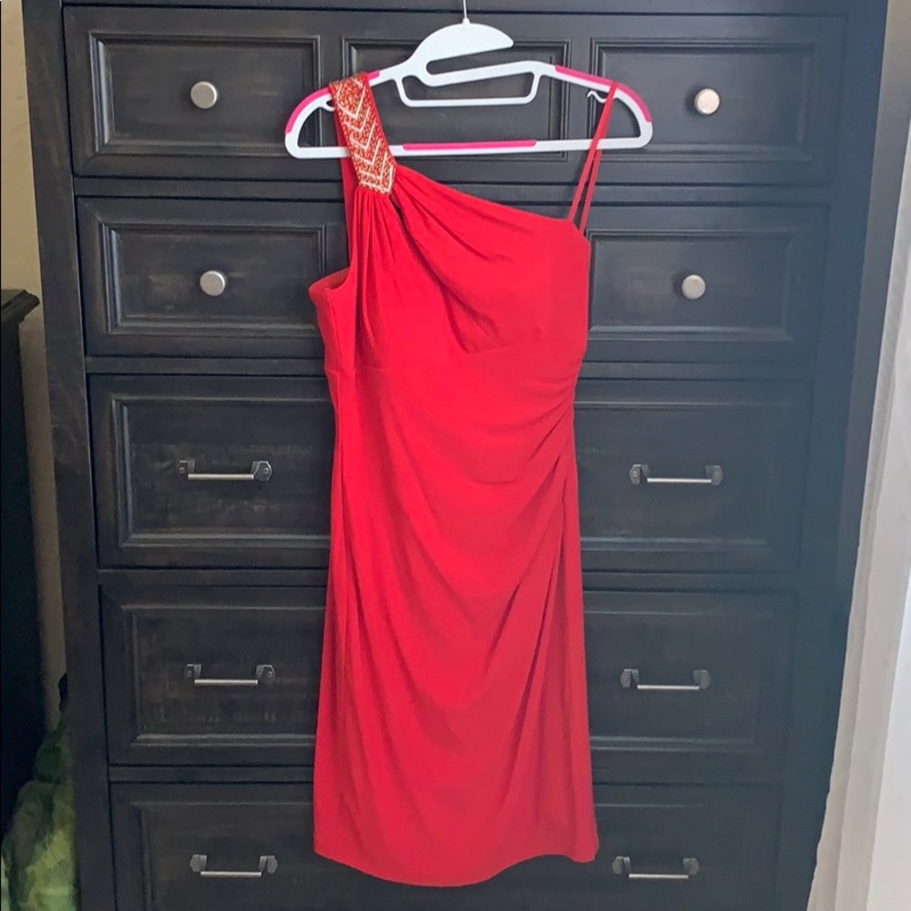 Red cocktail dress